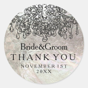 Sticker Rond Chandelier en cristal PixDezines/fausse feuille d'