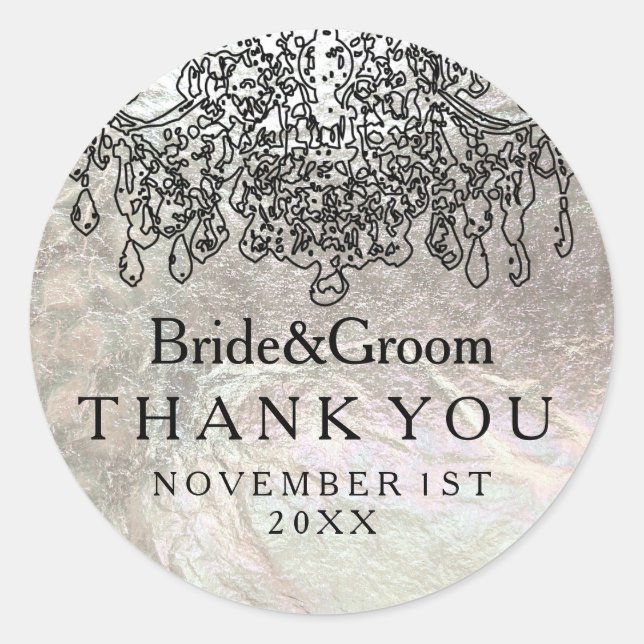 Sticker Rond Chandelier en cristal PixDezines/fausse feuille d' (Devant)