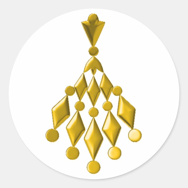 Sticker Rond Chandelier en or (Devant)