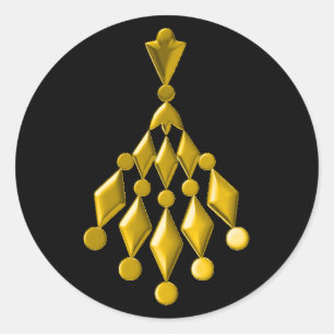 Sticker Rond Chandelier en or