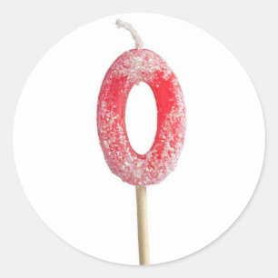 Sticker Rond Chandelle d'anniversaire numéro 0