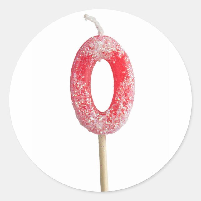 Sticker Rond Chandelle d'anniversaire numéro 0 (Devant)
