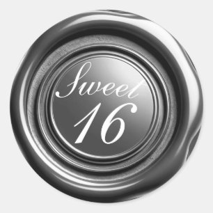 Sticker Rond Chandelle d'argent foncé cire Douce goutte à goutt