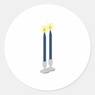 Sticker Rond Chandelle de Shabbat
