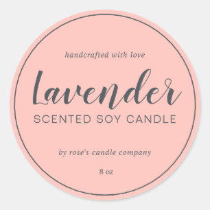 Sticker Rond Chandelle de soja maison Chic Calligraphie Pastel 