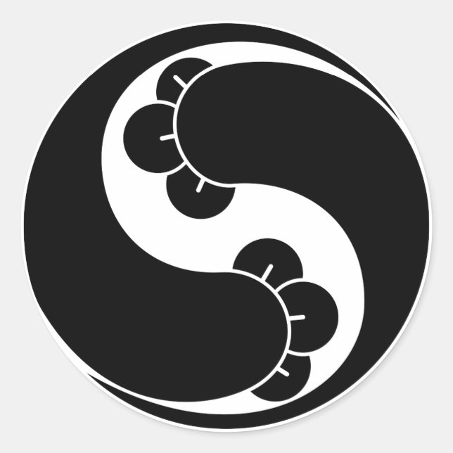 Sticker Rond Changed shape two clove swirls (Devant)