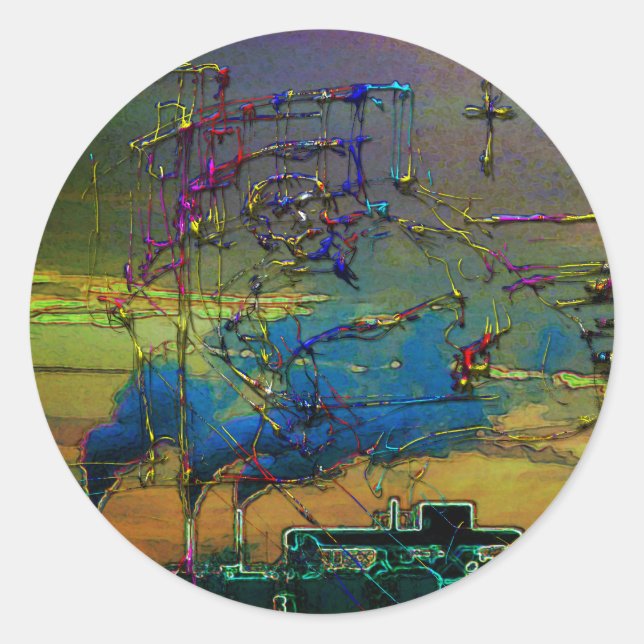 Sticker Rond Changement climatique (Devant)