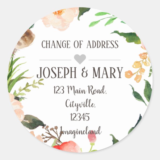 Sticker Rond Changement d'adresse (Devant)