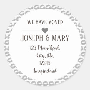 Sticker Rond Changement d'adresse les lèvres argentées maquille