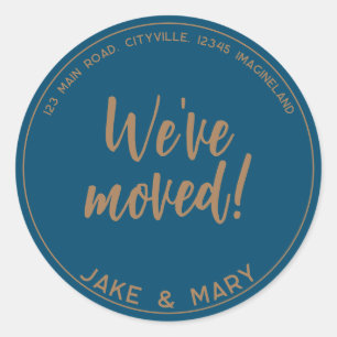 Sticker Rond Changement d'adresse Simple Modern Nous avons démé