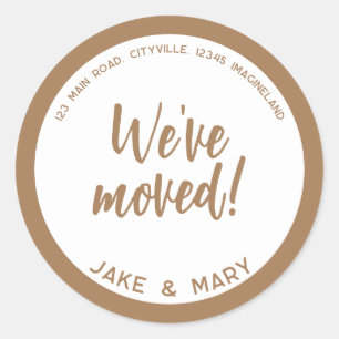 Sticker Rond Changement d'adresse Simple Modern Nous avons démé