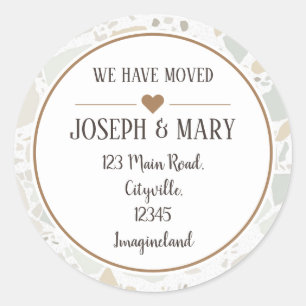 Sticker Rond Changement d'adresse terrazzo moderne