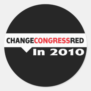 Sticker Rond Changez le rouge du Congrès en 2010