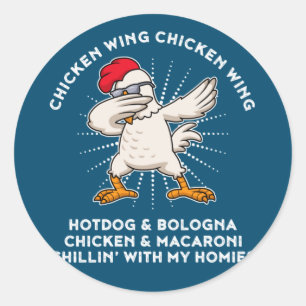 Sticker Rond Chanson de la chemise de l'aile de poulet de l'ail