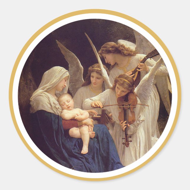 Sticker Rond Chanson de l'autocollant Angels (Devant)