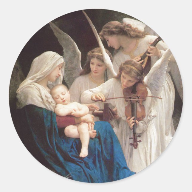 Sticker Rond Chanson des anges, William-Adolphe Bouguereau (Devant)