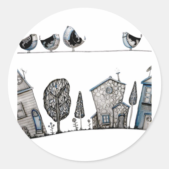 Sticker Rond Chanson d'oiseau (Devant)