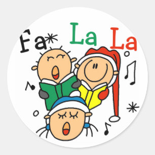 Sticker Rond Chanter des chansons de Noël Tshirts et cadeaux
