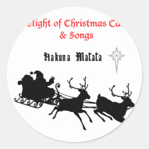 Sticker Rond Chanter le long de Noël - Carols & Festive Joy