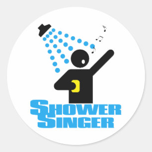 Sticker Rond Chanteur de douche