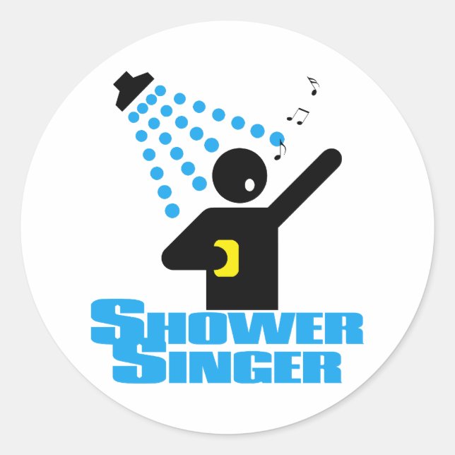 Sticker Rond Chanteur de douche (Devant)
