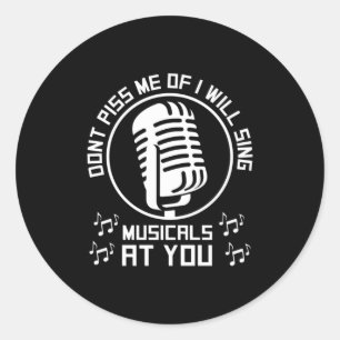 Sticker Rond Chanteur de théâtre Broadway