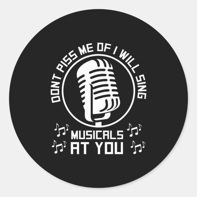 Sticker Rond Chanteur de théâtre Broadway (Devant)