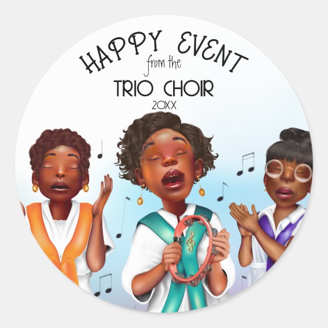Sticker Rond Chanteurs Afro-Américains (Devant)