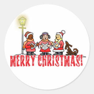 Sticker Rond Chanteurs de Noël