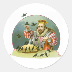 Sticker Rond Chantez une chanson de six pence, comptine vintage