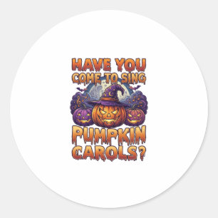 Sticker Rond Chants de citrouille Chapeau de sorcière d'Hallowe