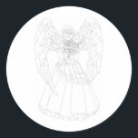 Sticker Rond Chanukah Angel<br><div class="desc">Oeuvre originale de Thedustyphoenix.</div>