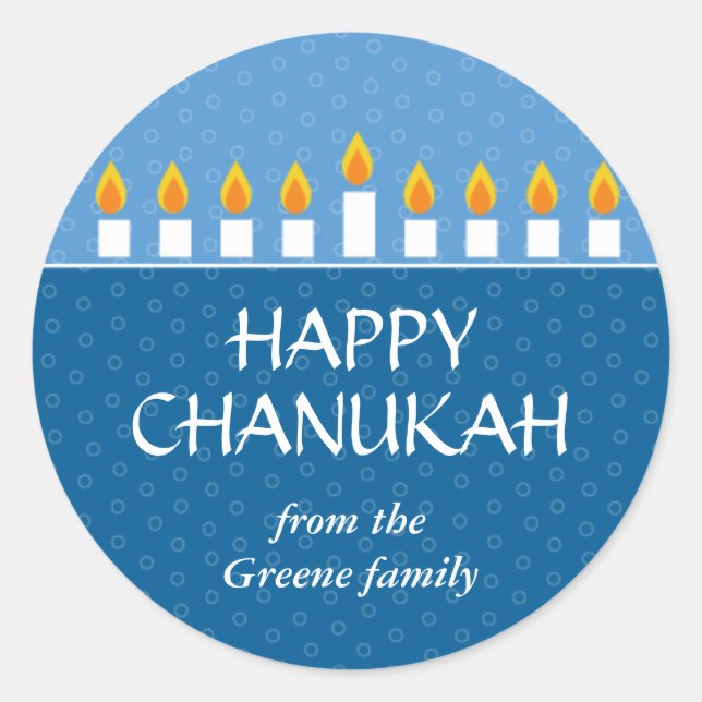 Sticker Rond Chanukah Menorah (Devant)