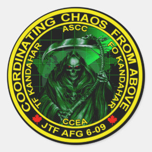 Sticker Rond Chaos coordonné d'en haut