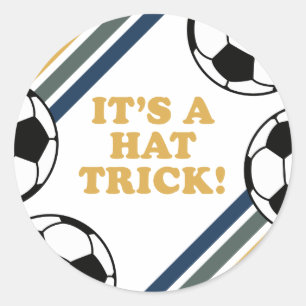 Sticker Rond Chapeau de football rétro Hat Trick 3e anniversair