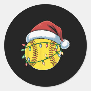Sticker Rond Chapeau de Noël en Softll Ll Santa Softll Lumières