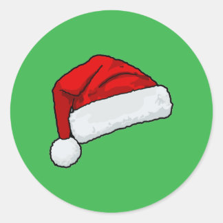 Sticker Rond Chapeau de Père Noël