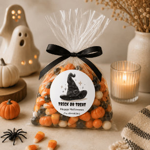 Sticker Rond Chapeau de sorcière Halloween design effrayant – 