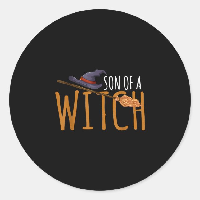 Sticker Rond Chapeau d'Halloween fils de sorcière  (Devant)