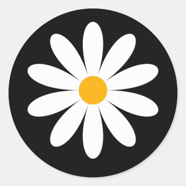 Sticker Rond Chapeau Fleur de Marguerite (Devant)