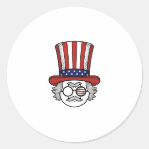 Sticker Rond Chapeau Haut de Forme à l'Envers Patriotique Dessi
