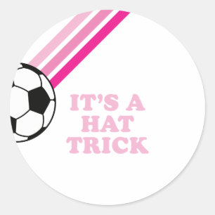 Sticker Rond Chapeau Tricolore Footbirth Anniversaire Rose