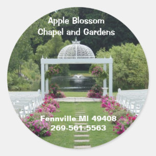 Sticker Rond Chapelle et jardins Apple Blossom