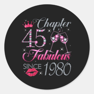 Sticker Rond Chapitre 45 Fabuleux depuis 1980 45e anniversaire 