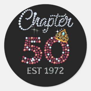 Sticker Rond Chapitre 50 Ans EST 1972 50E Anniversaire