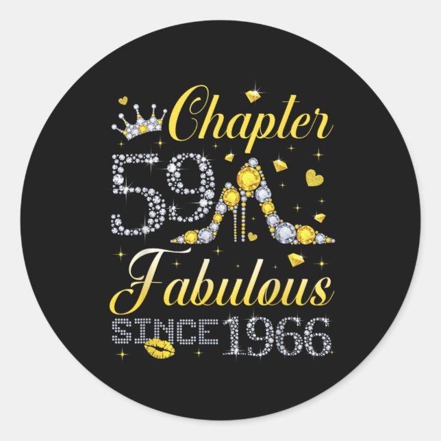 Sticker Rond Chapitre 59 Fabuleux depuis 1966 59e anniversaire  (Devant)