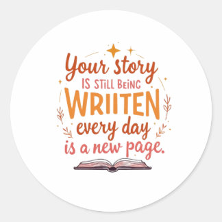 Sticker Rond Chapitre non écrit : Livre & Stars Art