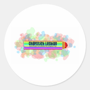 Sticker Rond Chapstick Lesbian
