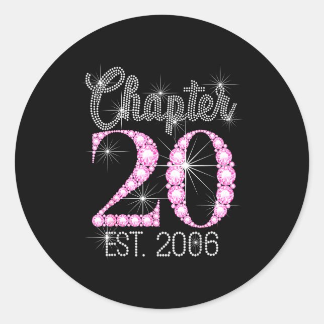 Sticker Rond Chapter 20 Est 2006 Happy 20th Birthday Gift  (Devant)