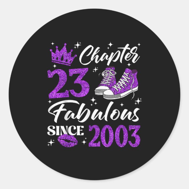 Sticker Rond Chapter 23 Fabulous Since 2003 23rd Birthday Women (Devant)